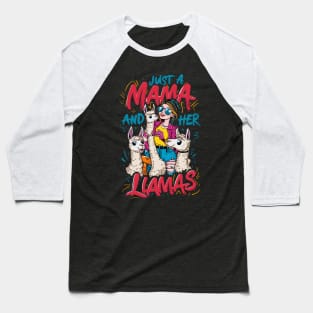 "Llama Mama Crew - Fun Family Alpaca Illustration" Baseball T-Shirt